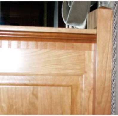 custom-motor-home-headboards Intricate custom headboard with decorative detail