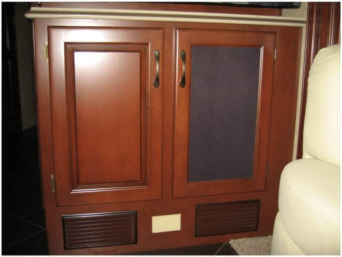 custom-rv-audio-video-cabinet RV audio and video cabinet